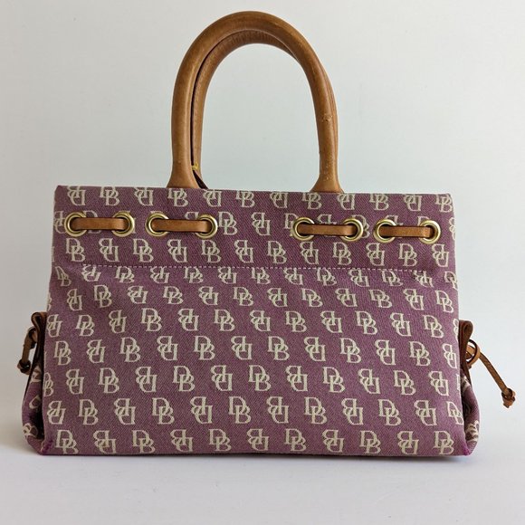 Dooney Burke Pink Leather Canvas Mini Satchel Bag - Picture 4 of 16